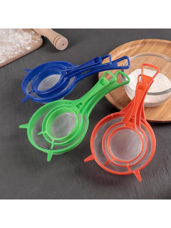 Набор сит, 3 шт, d=6,5/8/11,5 см, цвет МИКС