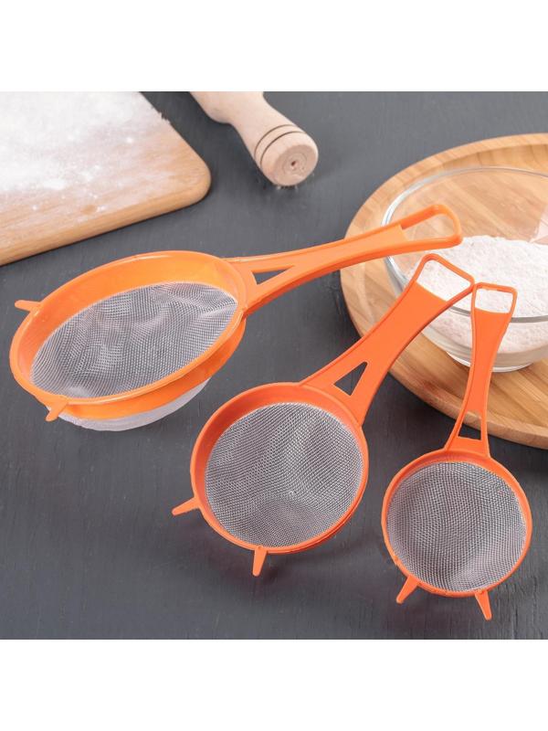 Набор сит, 3 шт, d=6,5/8/11,5 см, цвет МИКС