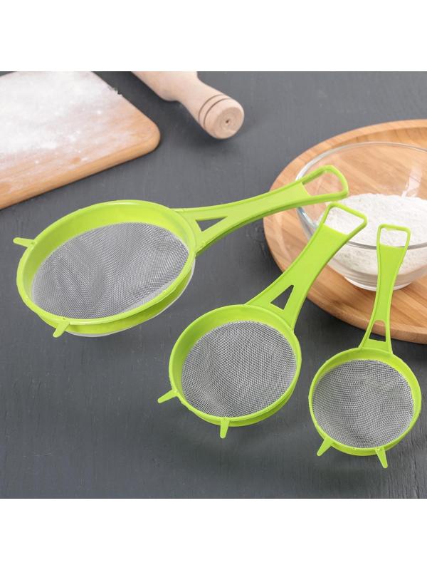 Набор сит, 3 шт, d=6,5/8/11,5 см, цвет МИКС