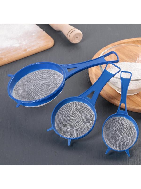 Набор сит, 3 шт, d=6,5/8/11,5 см, цвет МИКС