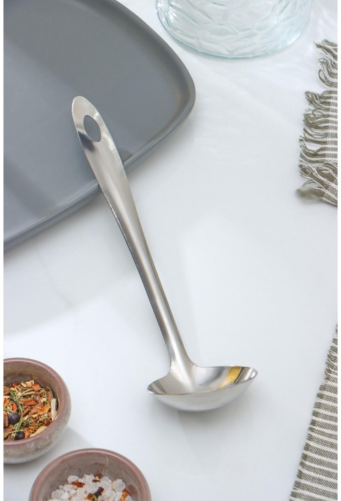 Ложка для соуса из нержавеющей стали Доляна «Хозяюшка», 30 мл, h=25 см, цвет серебряный