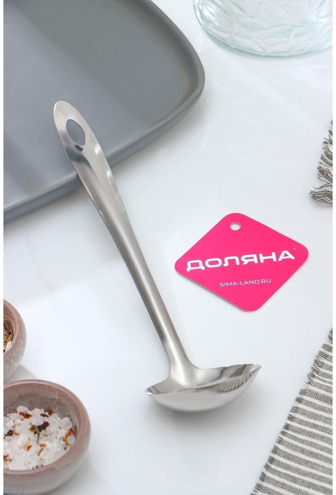 Ложка для соуса из нержавеющей стали Доляна «Хозяюшка», 30 мл, h=25 см, цвет серебряный