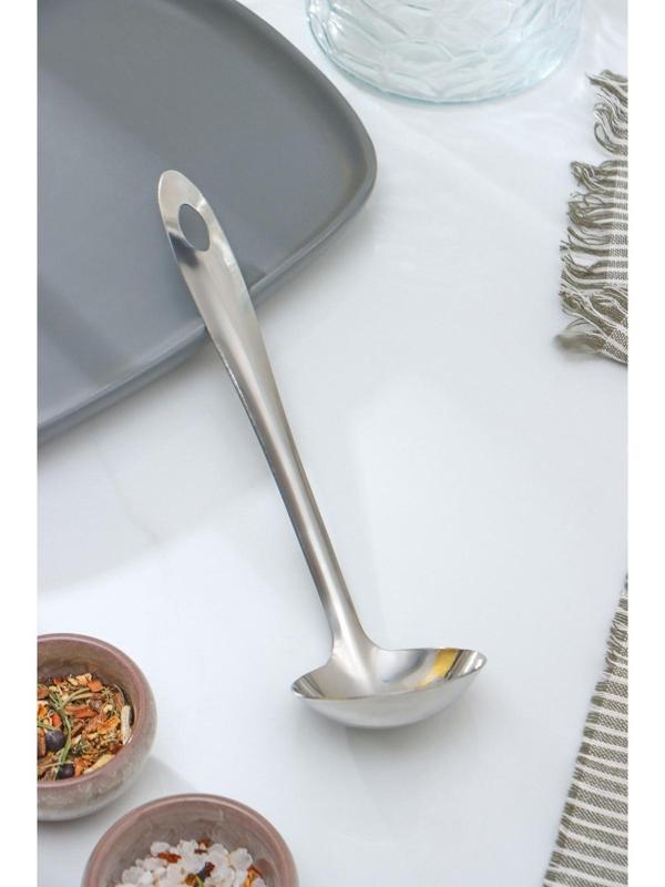 Ложка для соуса из нержавеющей стали Доляна «Хозяюшка», 30 мл, h=25 см, цвет серебряный