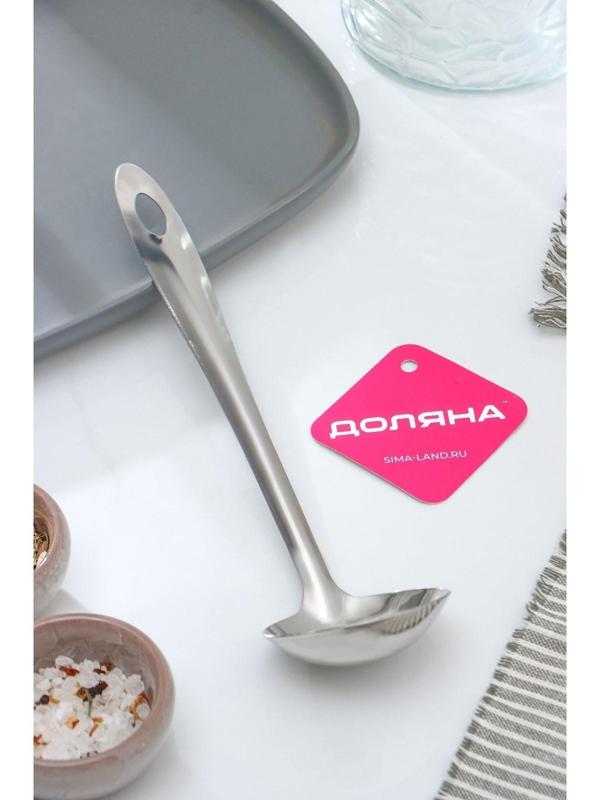 Ложка для соуса из нержавеющей стали Доляна «Хозяюшка», 30 мл, h=25 см, цвет серебряный