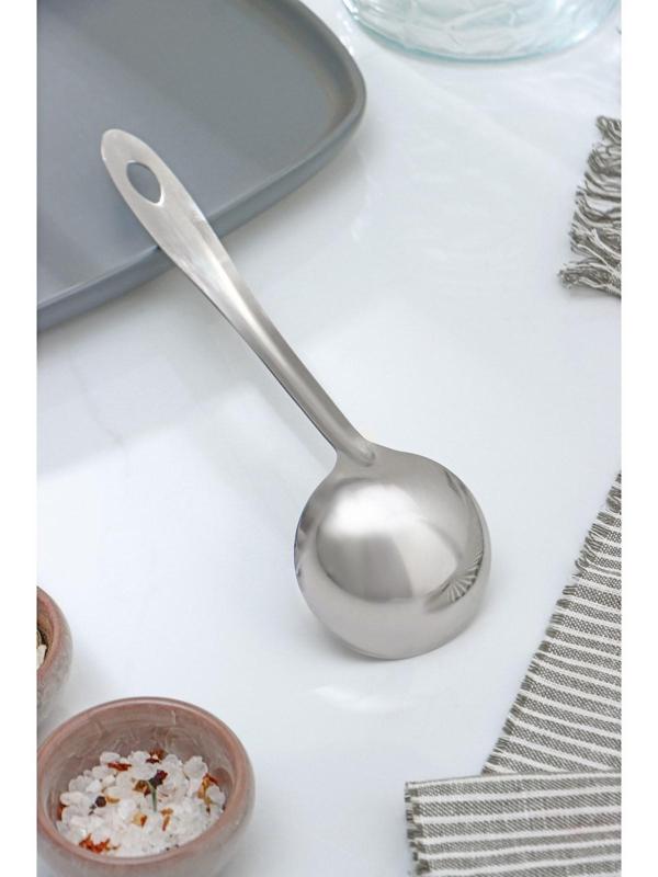 Ложка для соуса из нержавеющей стали Доляна «Хозяюшка», 30 мл, h=25 см, цвет серебряный