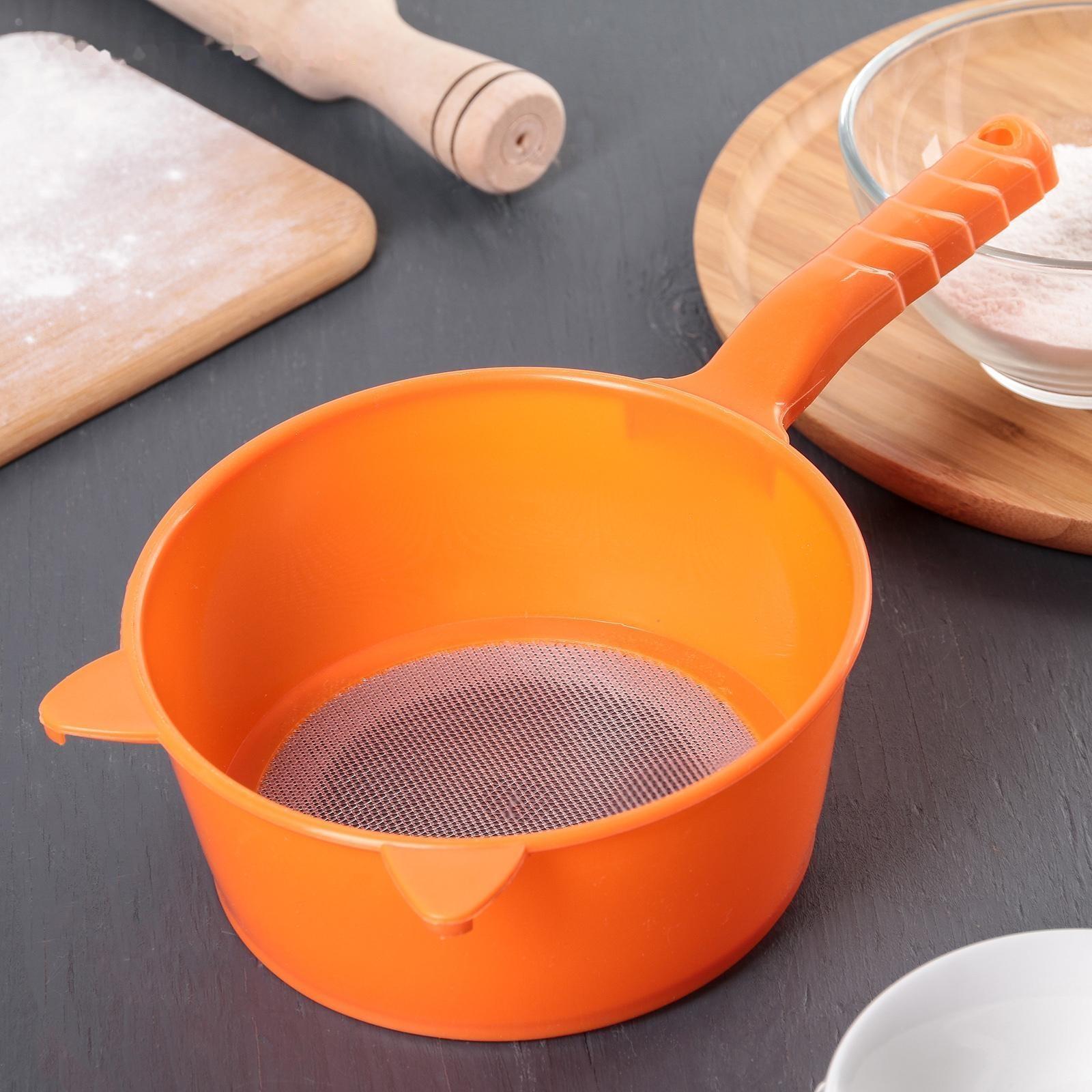 Сито с ручкой «Ушки», d=15,5 см, цвет МИКС