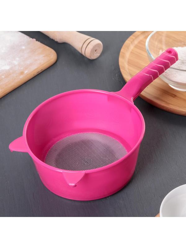 Сито с ручкой «Ушки», d=15,5 см, цвет МИКС