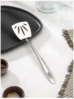 Лопатка из нержавеющей стали Доляна «Хозяюшка», с отверстиями, h=28 см, цвет серебряный