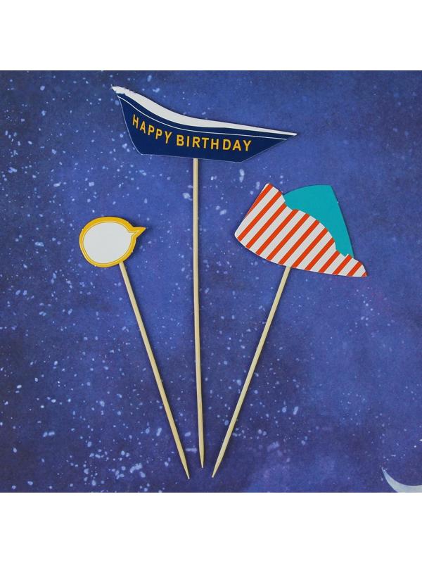 Набор для изготовления топперов «День рождения моряка» 11 шт.