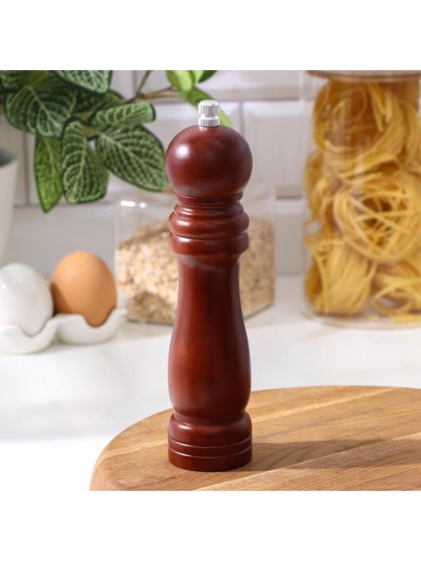 Мельница для специй, 21×4,5 см, металлический механизм, цвет тёмное дерево