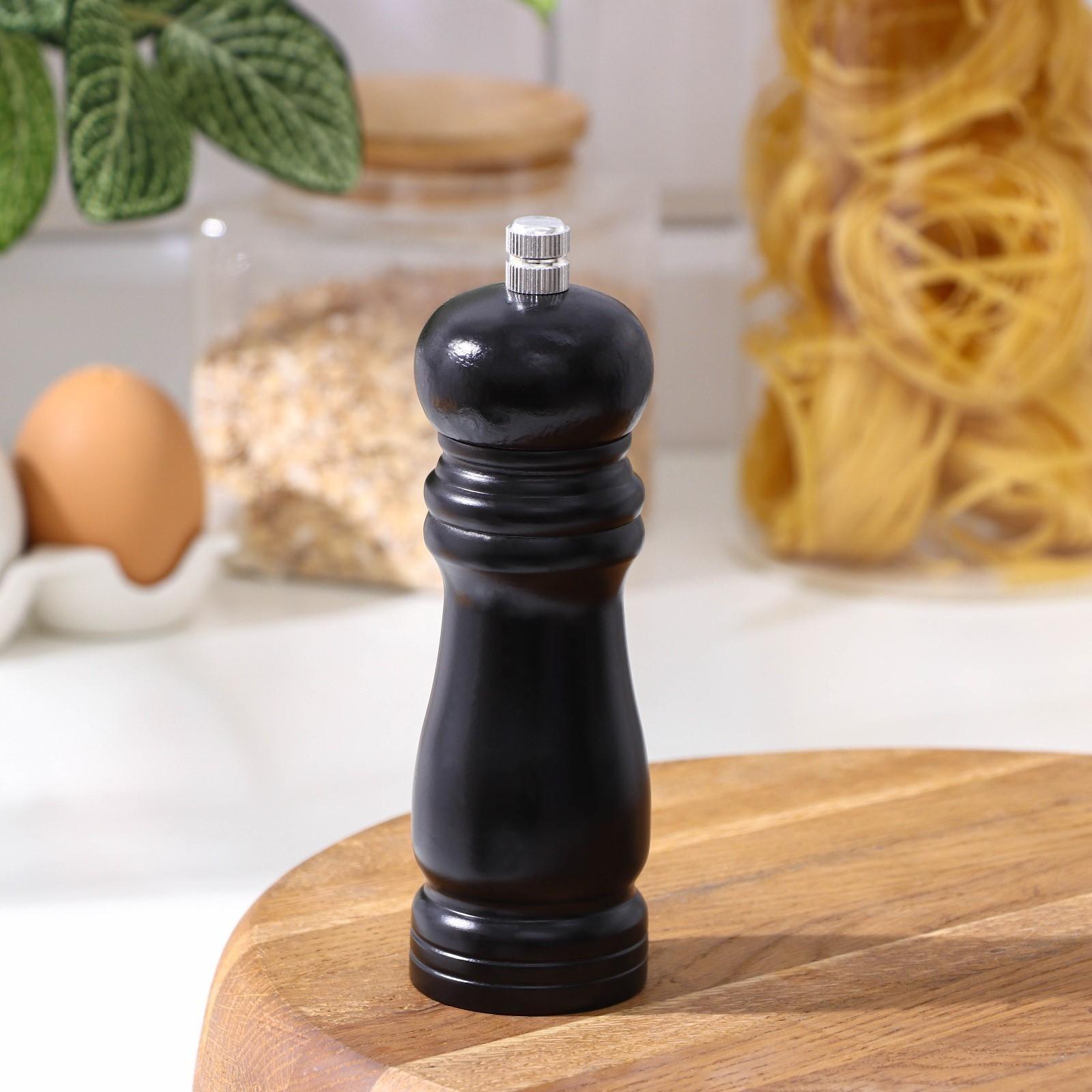 Мельница для специй, 15,5×4,5 см, металлический механизм, цвет чёрное дерево