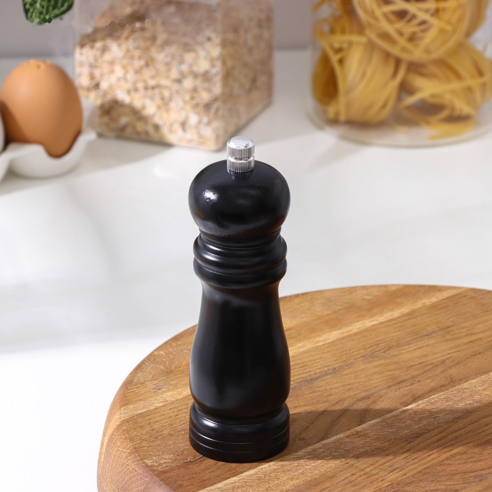 Мельница для специй, 15,5×4,5 см, металлический механизм, цвет чёрное дерево