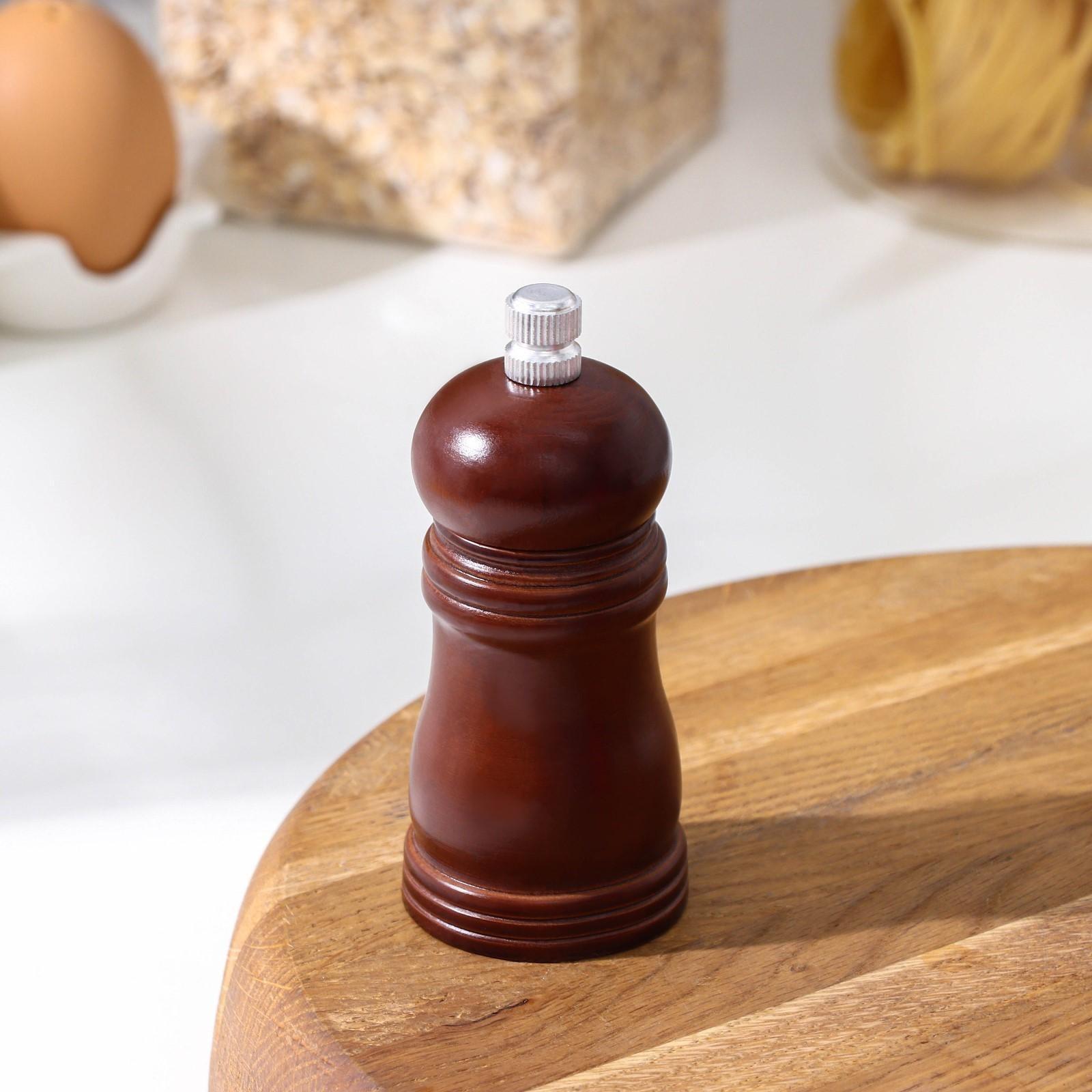 Мельница для специй, 10,5×4,5 см, металлический механизм, цвет тёмное дерево