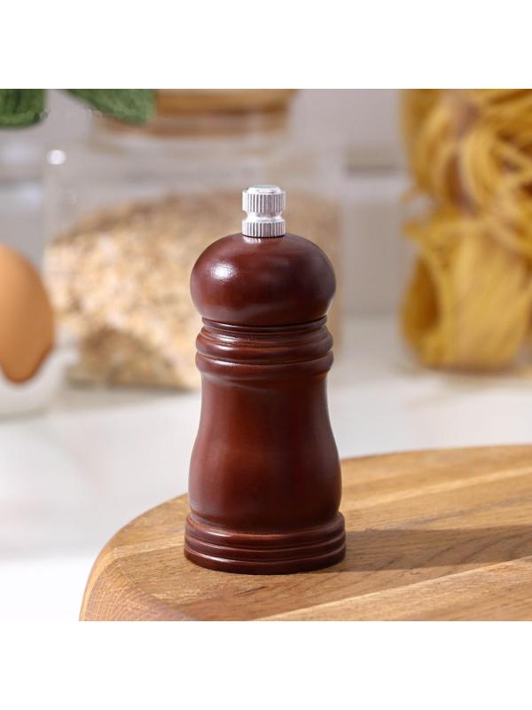 Мельница для специй, 10,5×4,5 см, металлический механизм, цвет тёмное дерево