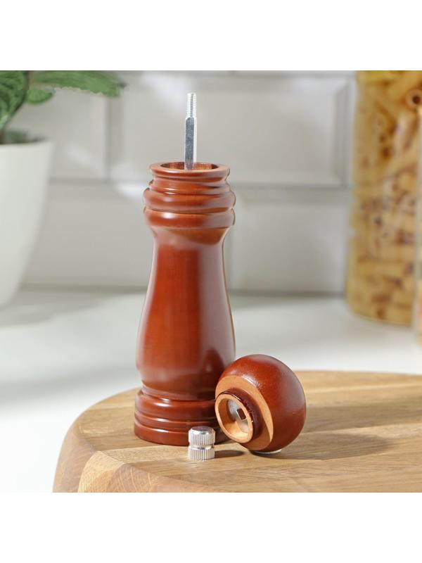 Мельница для специй, 17×4,5 см, металлический механизм, цвет тёмное дерево