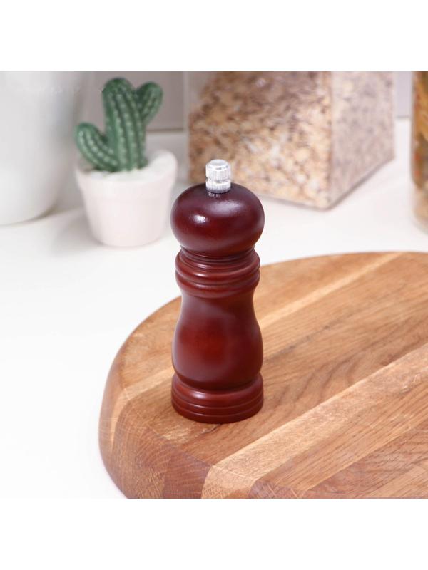 Мельница для специй, 13×4,5 см, металлический механизм, цвет тёмное дерево