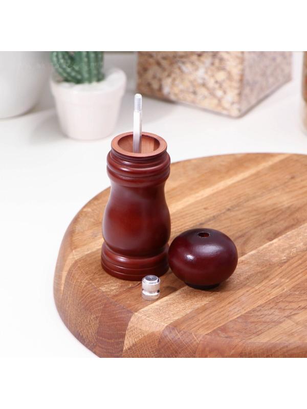 Мельница для специй, 13×4,5 см, металлический механизм, цвет тёмное дерево