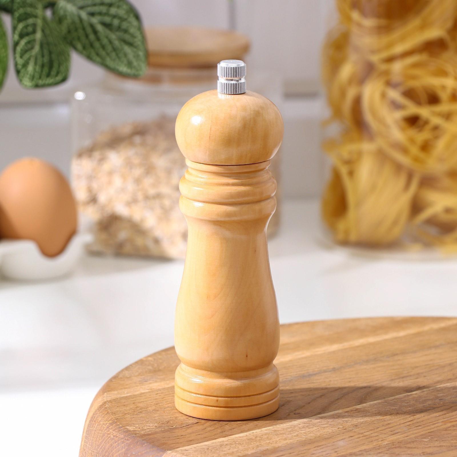 Мельница для специй , 15,5 см, металлический механизм, светлое дерево