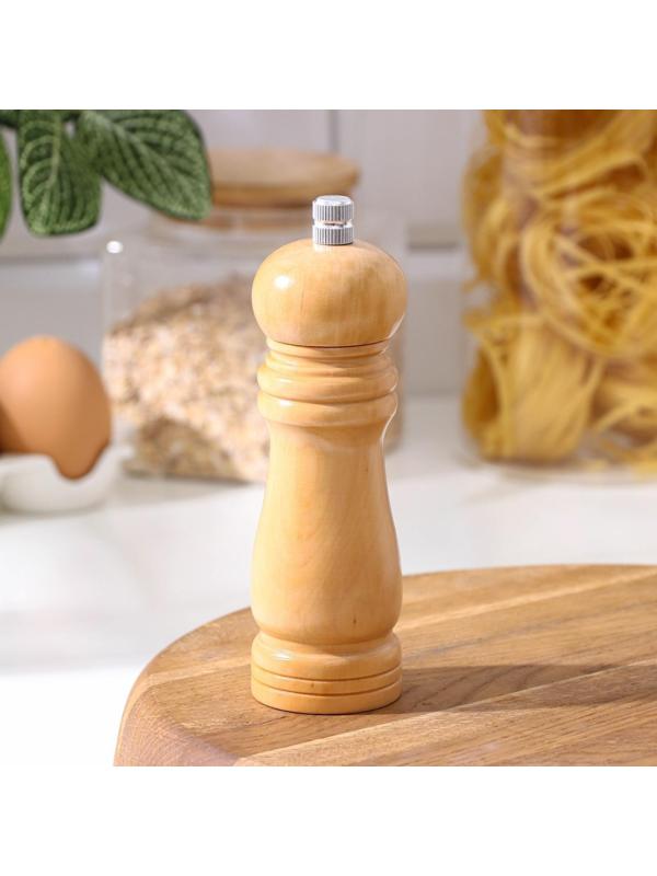 Мельница для специй , 15,5 см, металлический механизм, светлое дерево