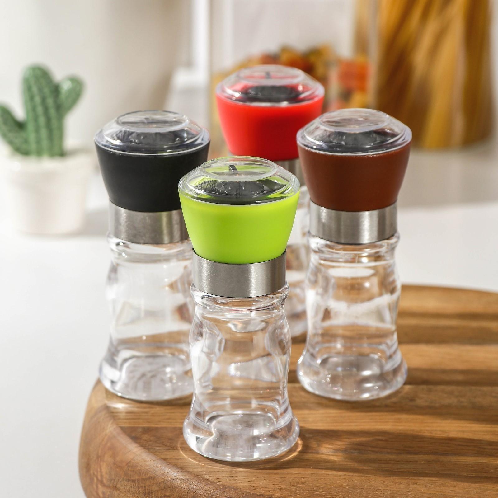 Мельница для специй «Рэйн», 12×5 см, керамический механизм, цвет МИКС