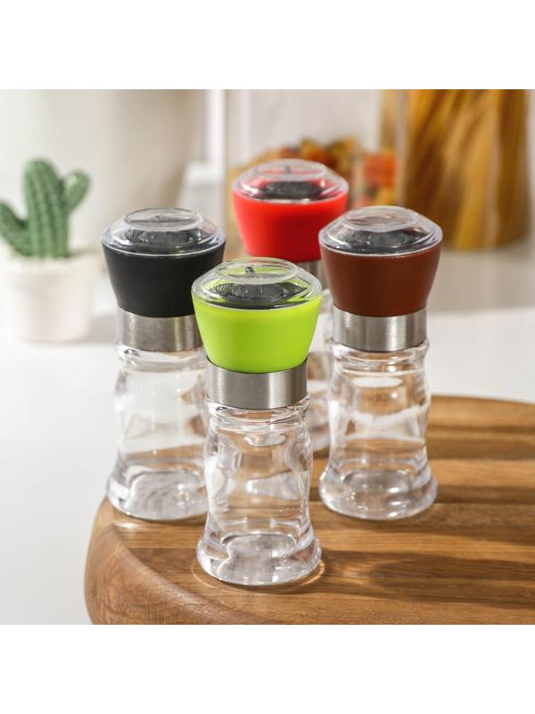 Мельница для специй «Рэйн», 12×5 см, керамический механизм, цвет МИКС