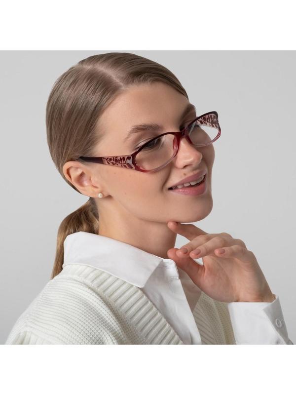 Очки корригирующие 6618, цвет бордовый, +2