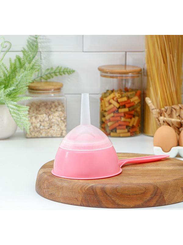 Воронка-сито пластиковая «Комбо», 24,5×12×14,5 см, цвет МИКС