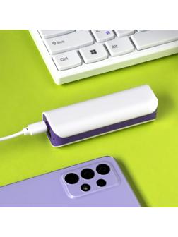 Внешний аккумулятор LuazON PB-08, 2200 мАч, USB, 1 А, провод в комплекте, МИКС