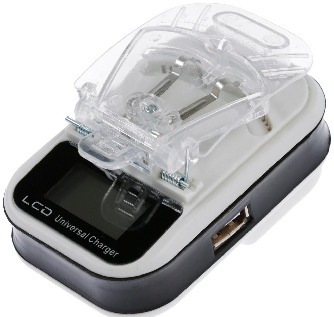 Сетевое зарядное устройство UC-21, дисплей, универсальное для съемных батарей