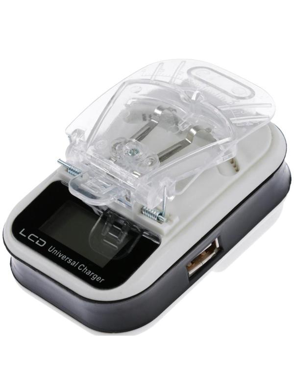 Сетевое зарядное устройство UC-21, дисплей, универсальное для съемных батарей