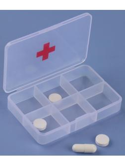 Таблетница «Быстрая аптечка», 6 секций, цвет прозрачный
