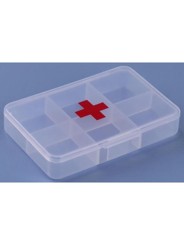 Таблетница «Быстрая аптечка», 6 секций, цвет прозрачный