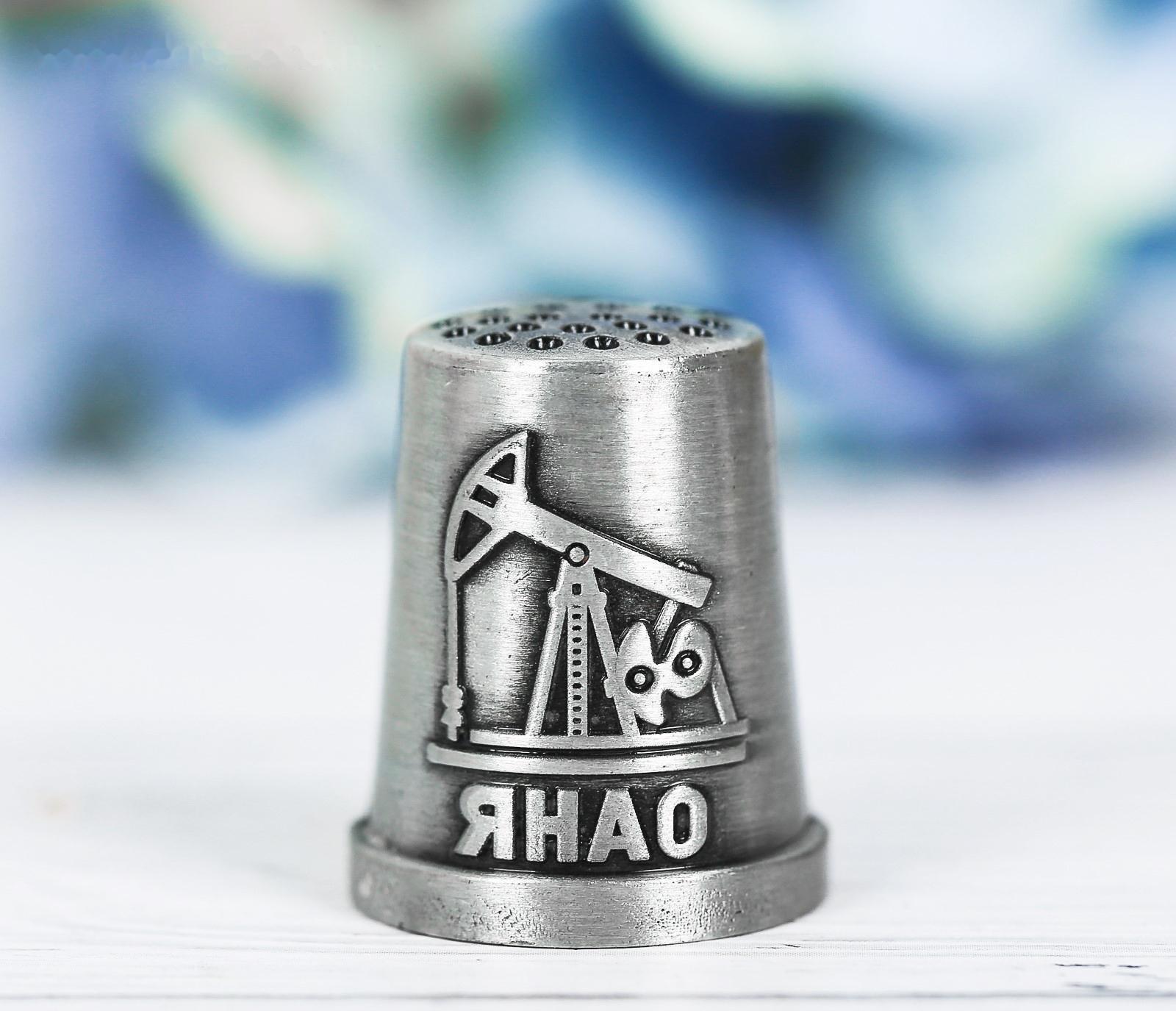 Напёрсток сувенирный «ЯНАО», чернёное серебро