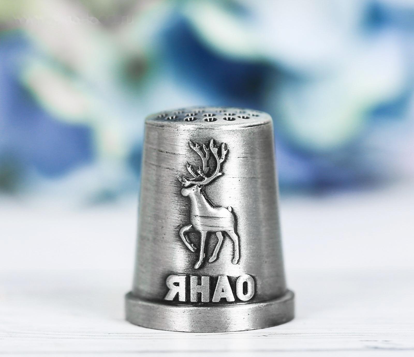 Напёрсток сувенирный «ЯНАО», чернёное серебро