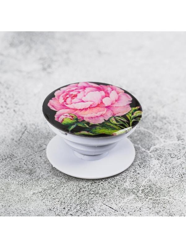 Набор попсокет с эпоксидной заливкой с держателем для авто «Пион», 16.6 × 8 см