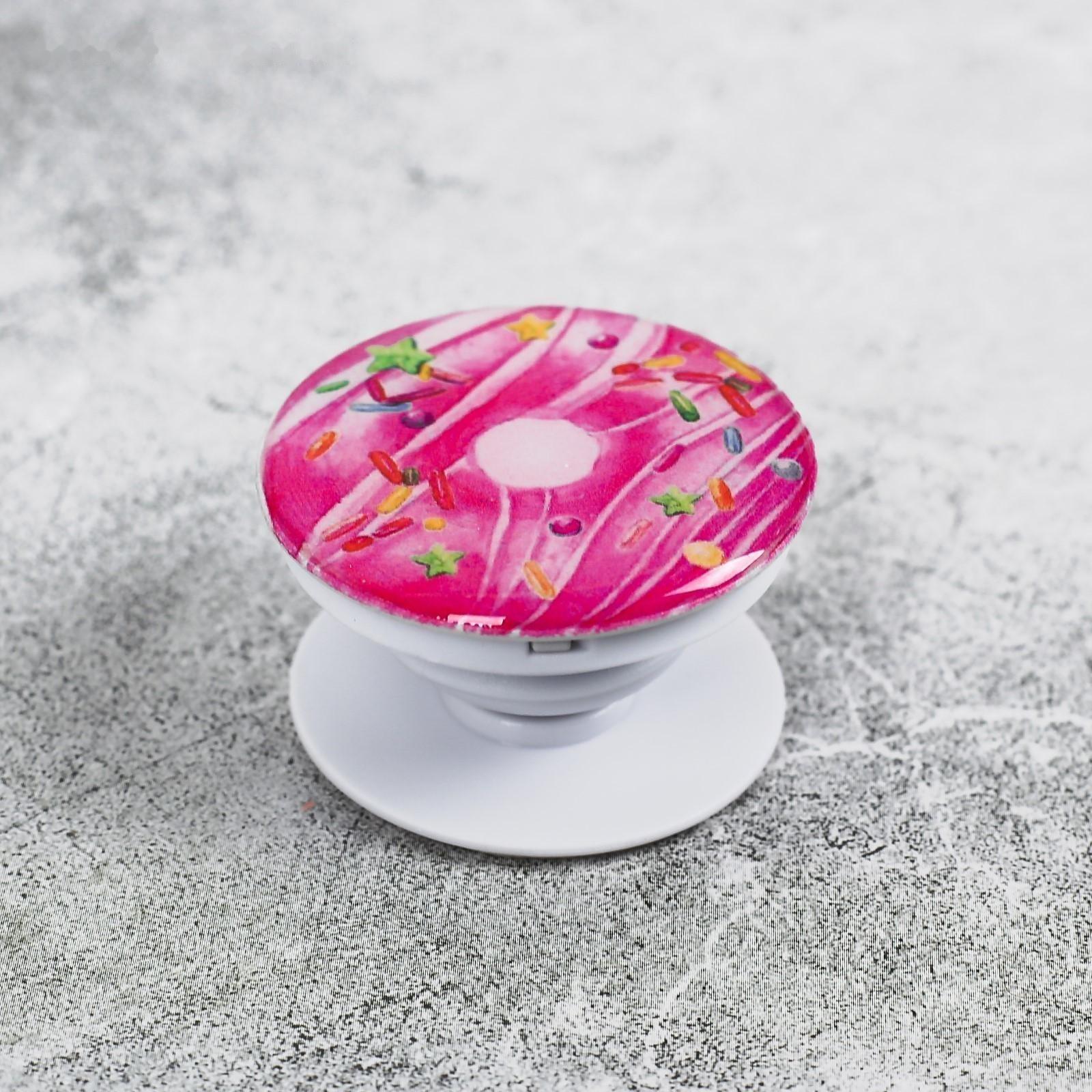 Набор попсокет с эпоксидной заливкой с держателем для авто «Пончик», 16.6 × 8 см