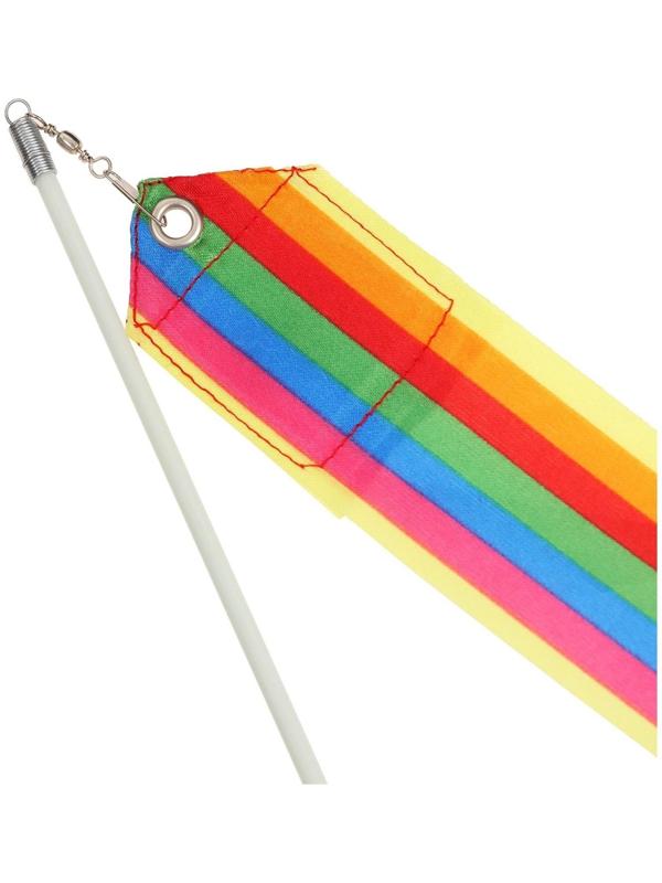 Лента гимнастическая с палочкой, 6 м, цвет радуга