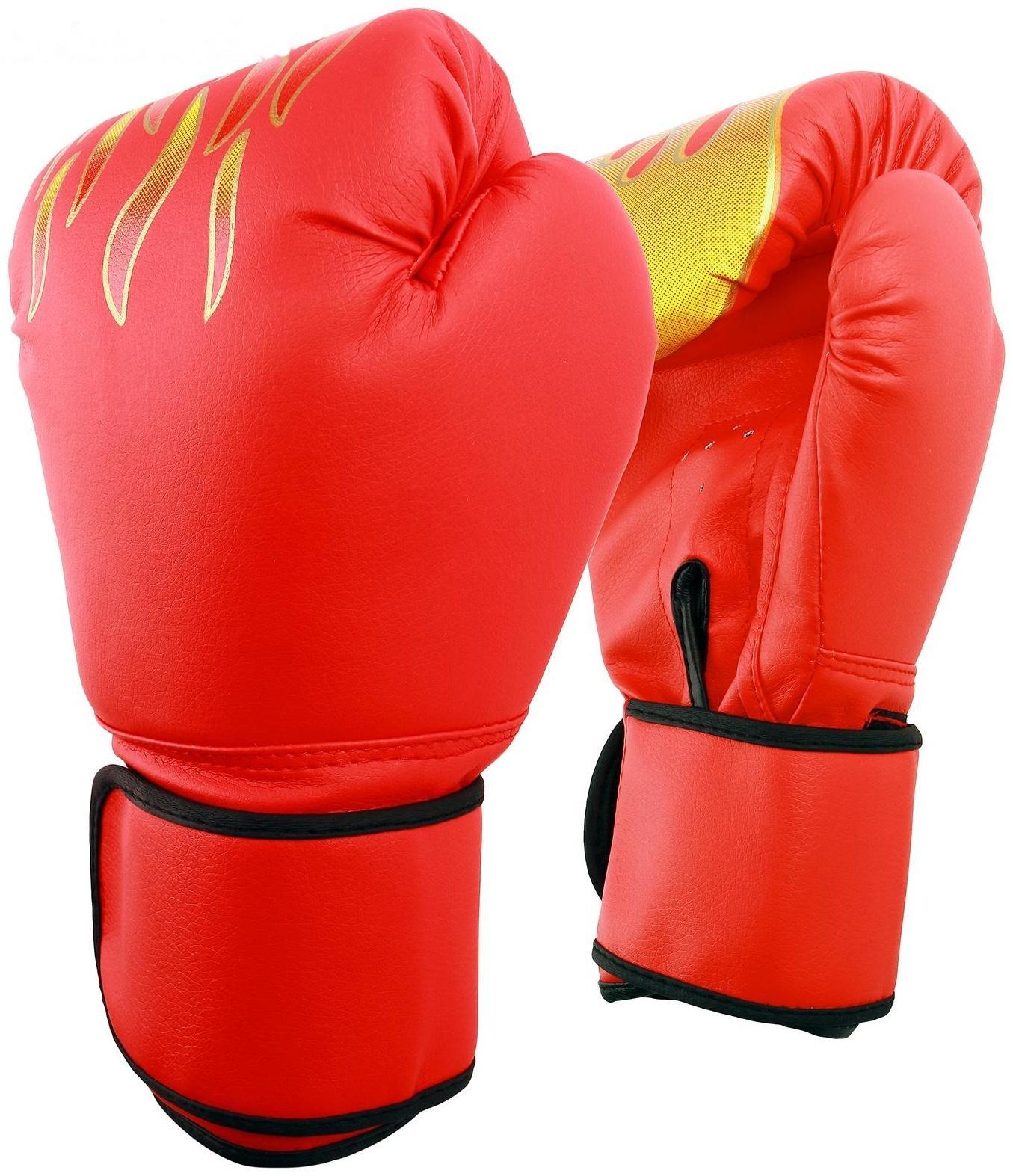 Перчатки боксерские подростковые, цвет красный