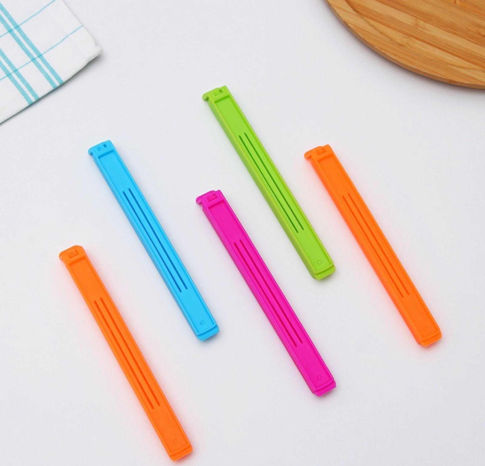 Набор зажимов для пакета, 14 см, 5 шт, цвет МИКС