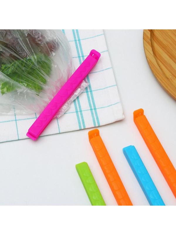 Набор зажимов для пакета, 14 см, 5 шт, цвет МИКС