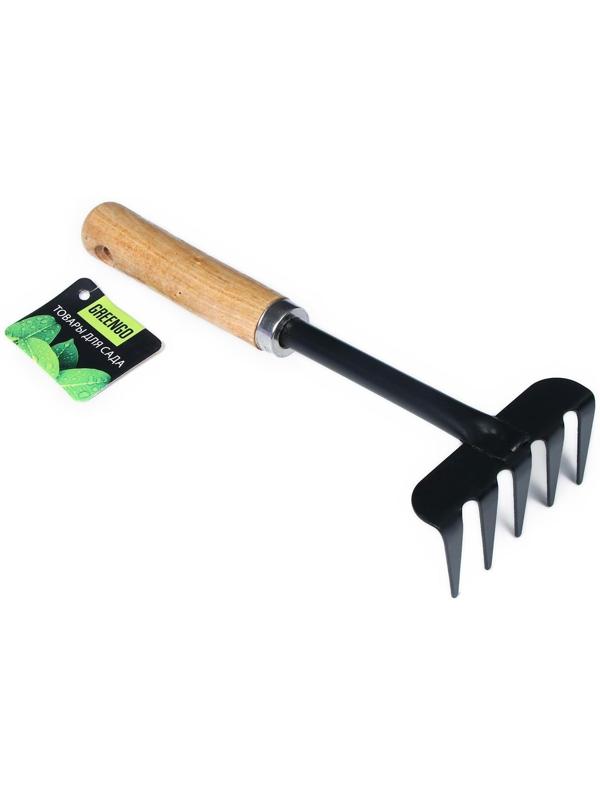 Грабли, длина 31 см, 5 зубцов, деревянная ручка