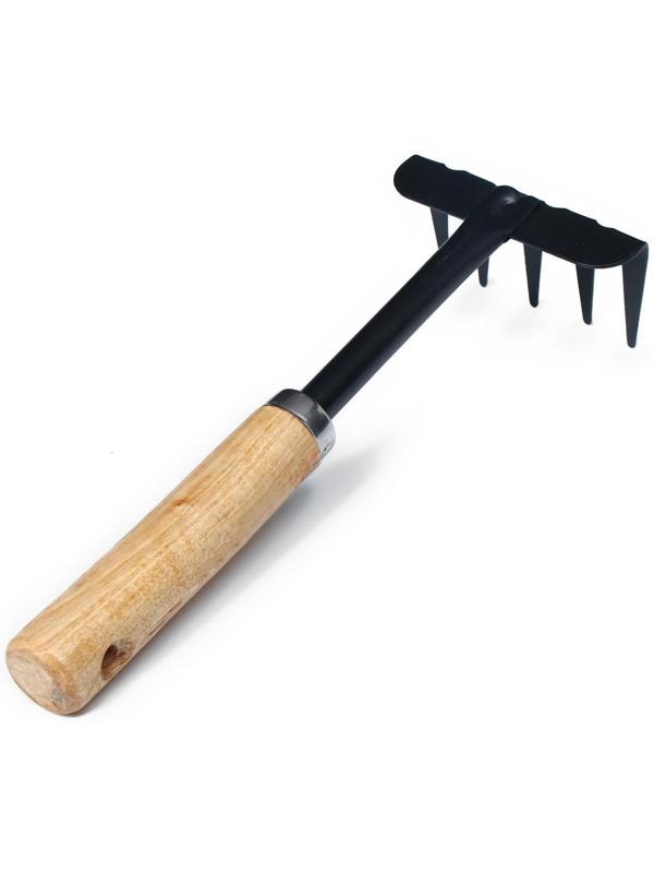 Грабли, длина 31 см, 5 зубцов, деревянная ручка