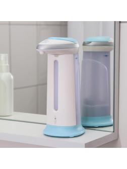 Диспенсер для антисептика/жидкого мыла, сенсорный, на батарейках, 400 мл, цвет голубой