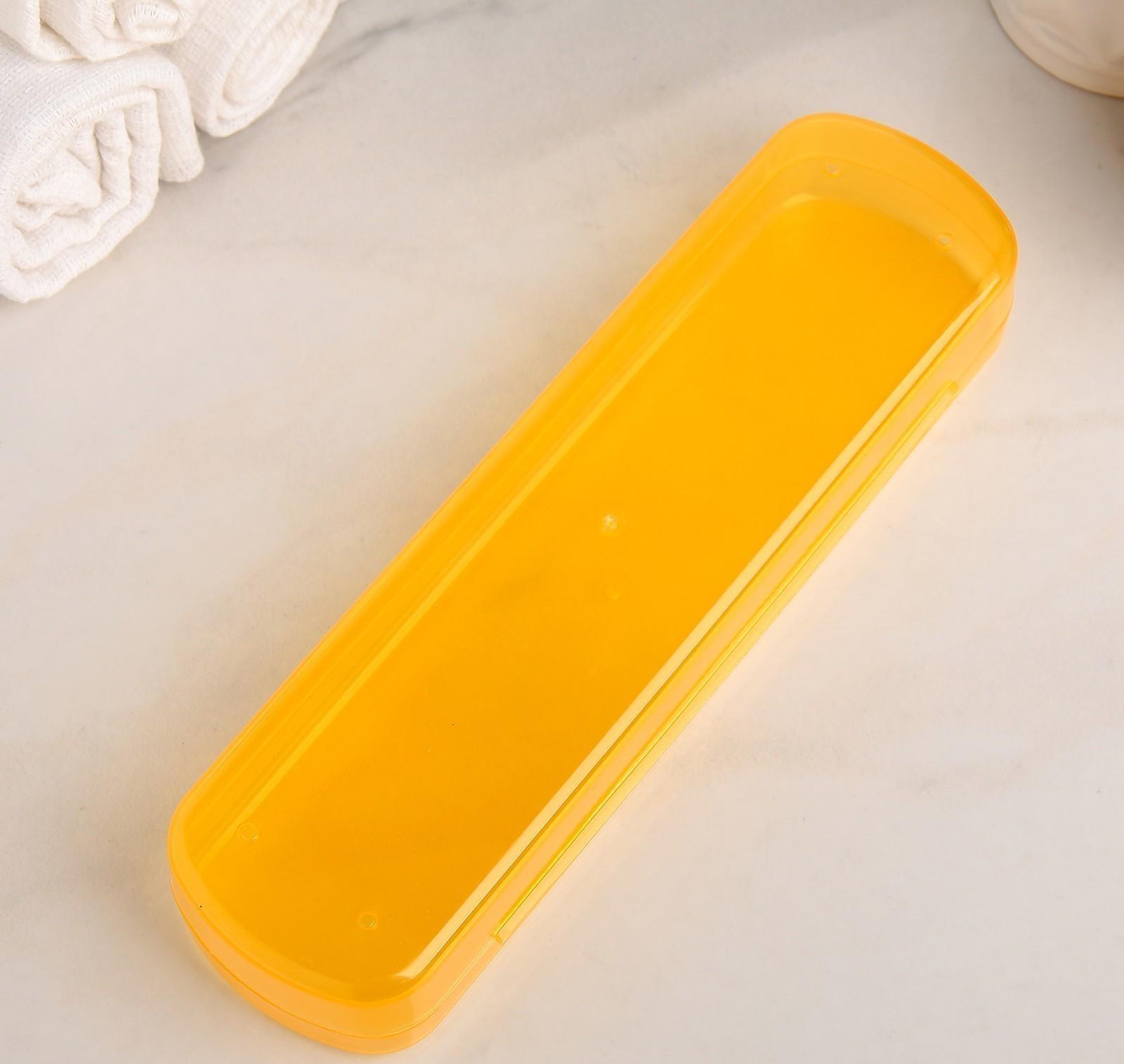 Футляр для зубной щётки и пасты, 21 см, цвет МИКС