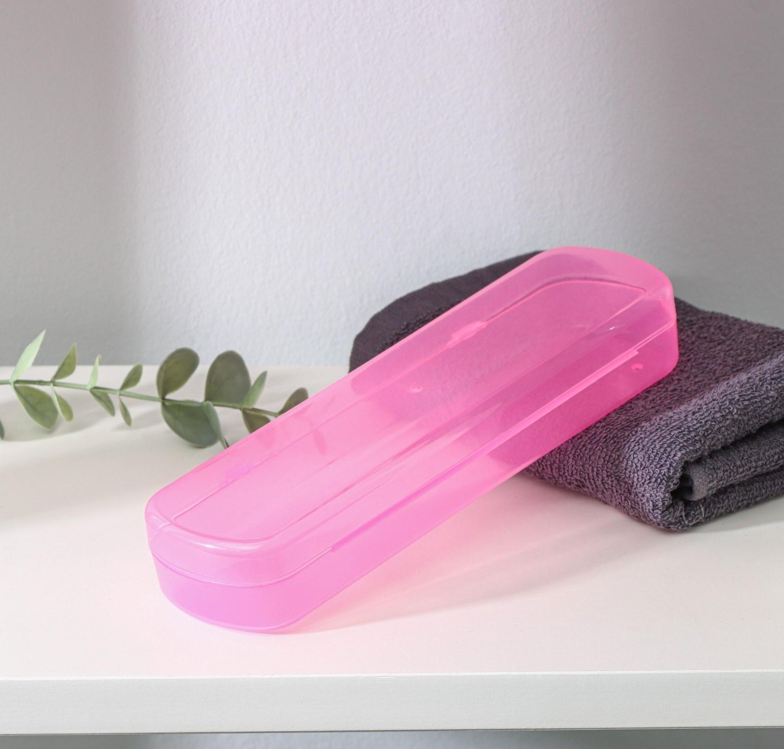 Футляр для зубной щётки и пасты, 21 см, цвет МИКС