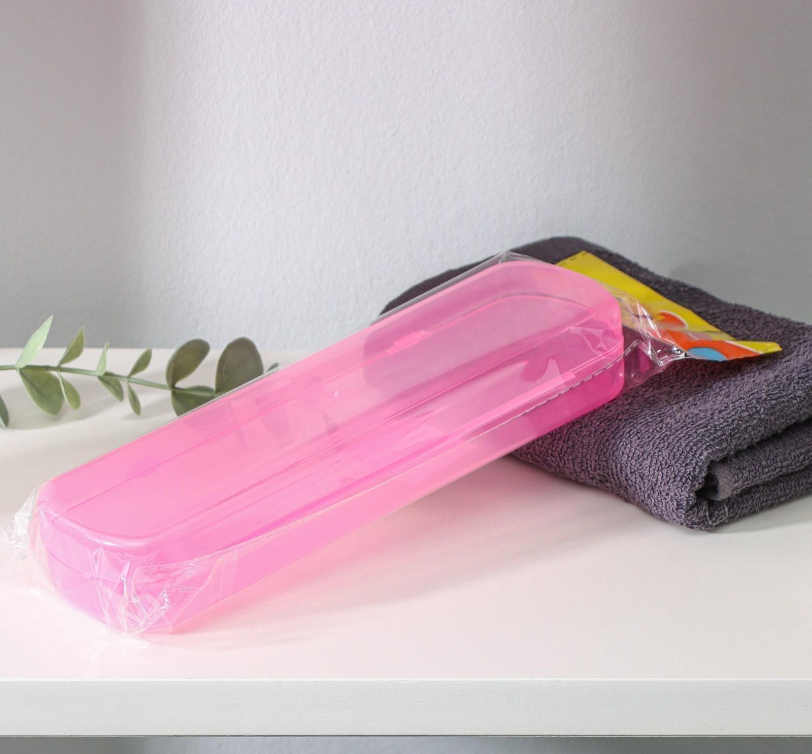 Футляр для зубной щётки и пасты, 21 см, цвет МИКС