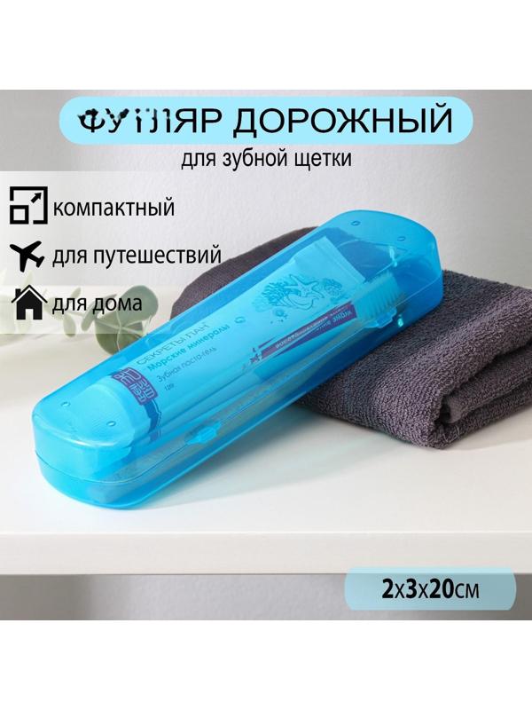 Футляр для зубной щётки и пасты, 21 см, цвет МИКС