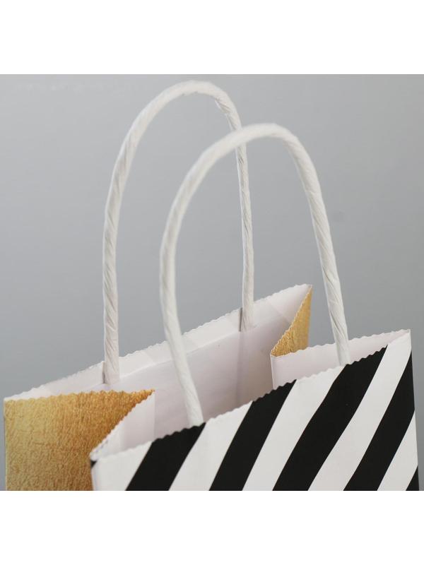 Пакет подарочный крафт «Gifts», 12 × 21 × 9 см