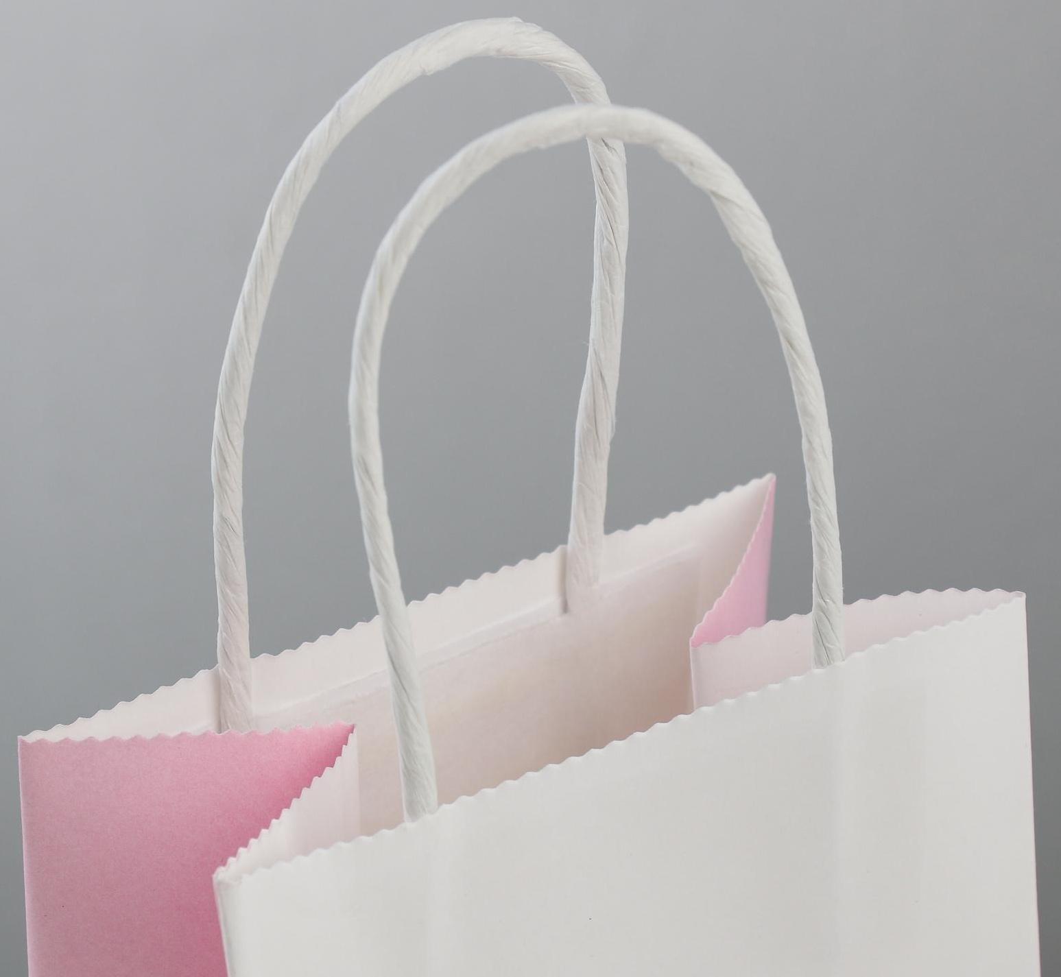 Пакет подарочный крафт «Be happy», 12 × 21 × 9 см