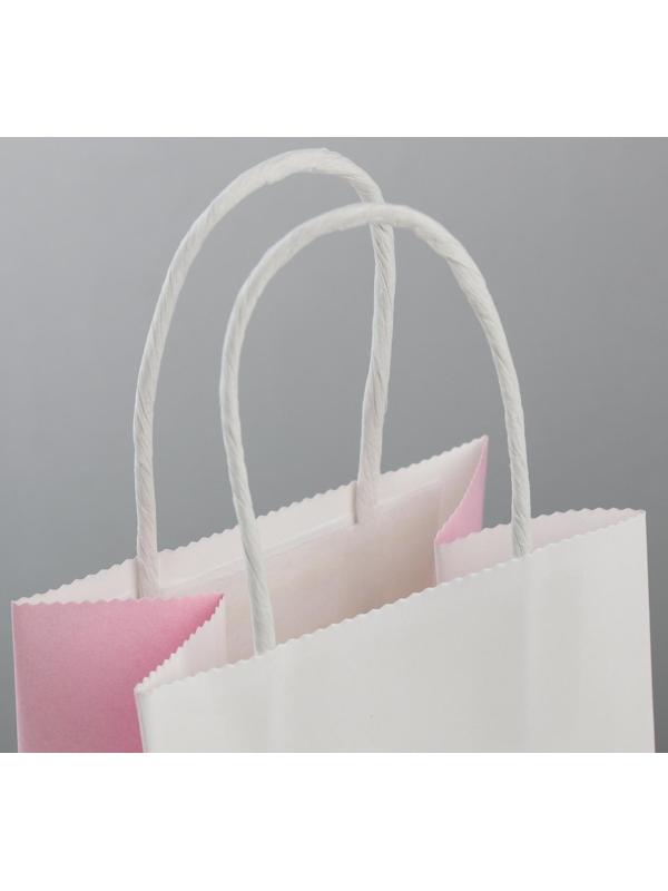 Пакет подарочный крафт «Be happy», 12 × 21 × 9 см